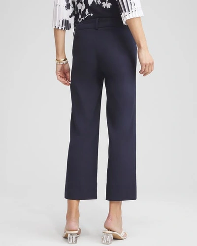 Chico's Petite Trapunto Cropped Pants In Black Size 8p/10p |  In Black