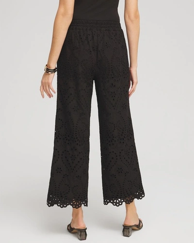 Shop Chico's Eyelet Lace Cropped Pants In Black Size 14 |
