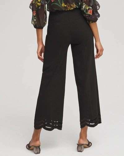 Shop Chico's Juliet Eyelet Hem Culotte Pants In Black Size 8 |