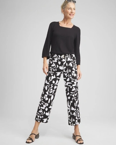 Shop Chico's Abstract Print Trapunto Cropped Pants In Black & White Size 10 |  In Black & White Print
