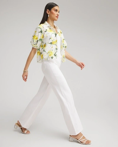 Chico's High Rise Wide Leg Jeans In White Size 16 |  In White