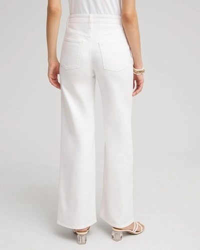 Chico's High Rise Wide Leg Jeans In White Size 16 |  In White