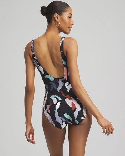 Shop Chico's Gottex Rocky High Neck One Piece Swimsuit In Black & White Size 14 |  In Black & White Print