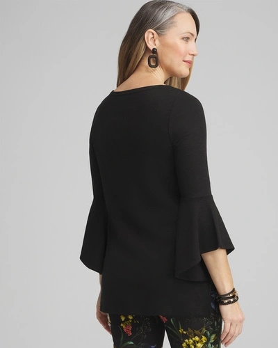 Shop Chico's Flare Sleeve Tunic Top In Black Size 0/2 |