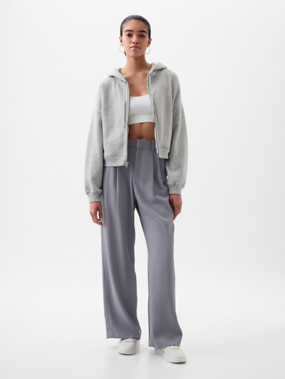 Shop Gap 365 High Rise Pleated Trousers In Pilot Grey