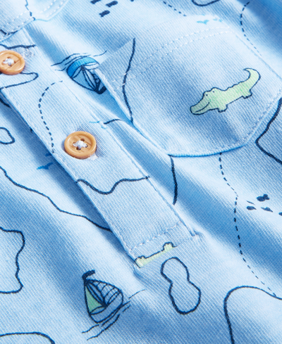 Shop First Impressions Baby Boys Maps-print Sunsuit, Created For Macy's In Blue Whisper
