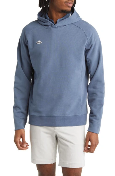 Shop Radmor Higgins Stretch Organic Cotton Hoodie In Blue