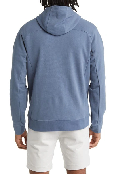 Shop Radmor Higgins Stretch Organic Cotton Hoodie In Blue