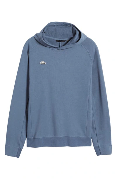 Shop Radmor Higgins Stretch Organic Cotton Hoodie In Blue