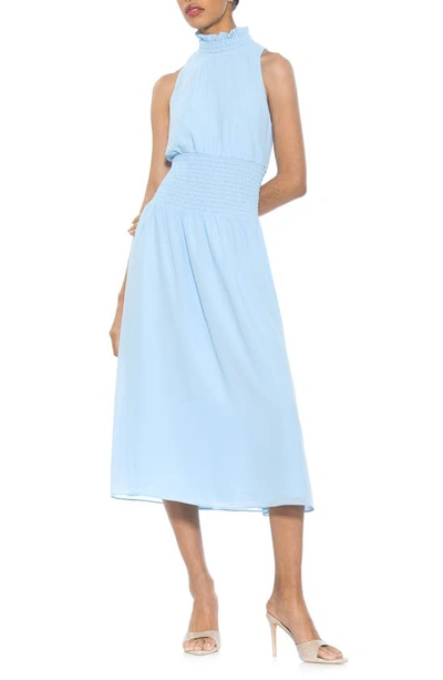 Shop Alexia Admor Landry Sleeveless Fit & Flare Midi Dress In Halogen Blue