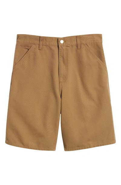 Carhartt Organic Cotton Canvas Carpenter Shorts In Hamilton Brown