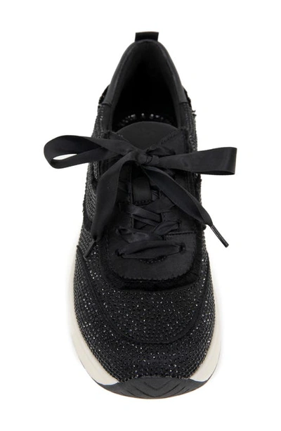 Shop Reaction Kenneth Cole Claire Rhinestone Embellished Sneaker In Black Neoprene