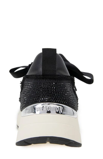 Shop Reaction Kenneth Cole Claire Rhinestone Embellished Sneaker In Black Neoprene