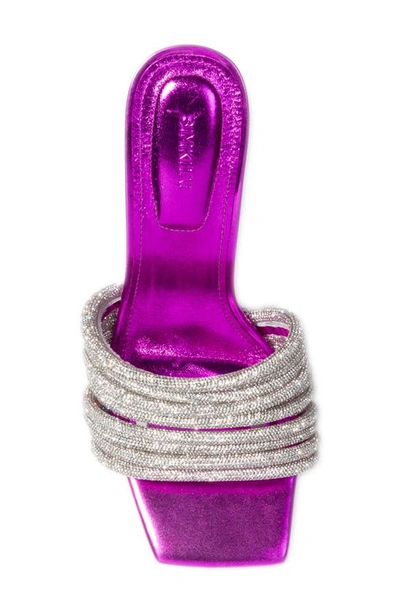 Shop Simkhai Lena Crystal Strap Slide Sandal In Fuchsia