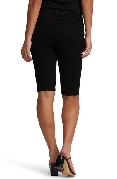 Hudson Amelia Cutoff Denim Bermuda Shorts In Black In Black