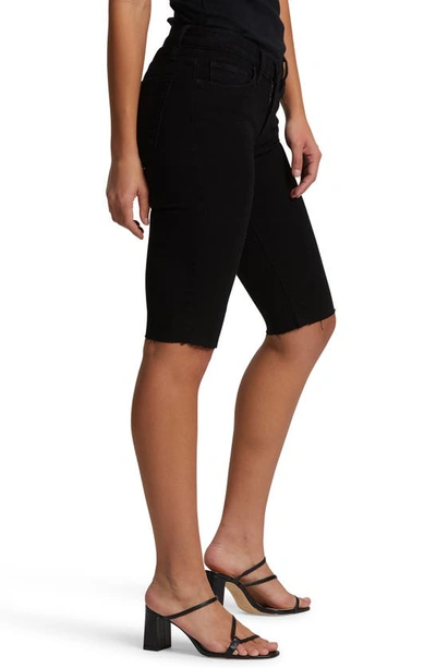 Hudson Amelia Cutoff Denim Bermuda Shorts In Black In Black