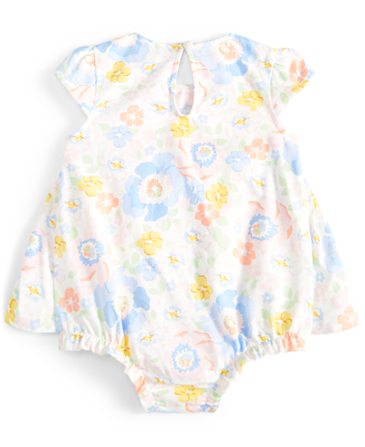 Shop First Impressions Baby Girls Lilian Floral-print Skirted Sunsuit, Created For Macy's In Angel White