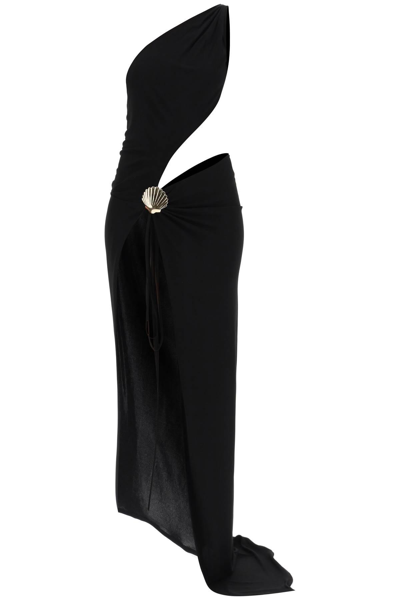 Shop Dsquared2 One-shoulder Long Dress With In Black