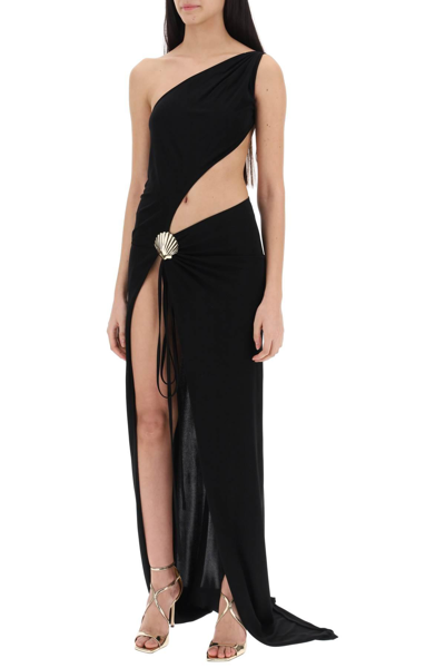 Shop Dsquared2 One-shoulder Long Dress With In Black