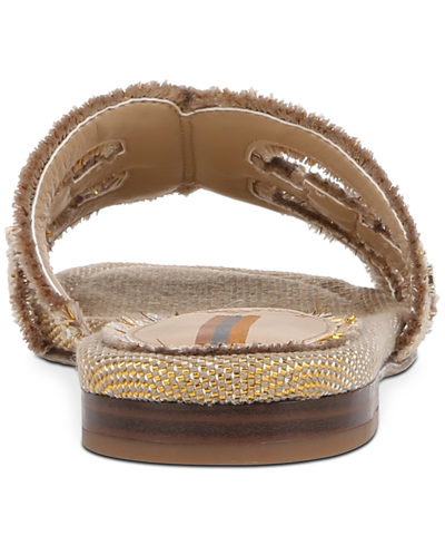 Shop Sam Edelman Women's Bay Fray Emblem Slide Sandals In Wheat Basket Weave