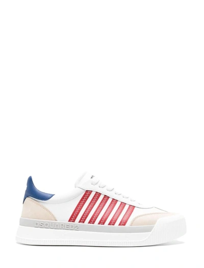 Shop Dsquared2 Sneakers In Bianco+rosso+blu