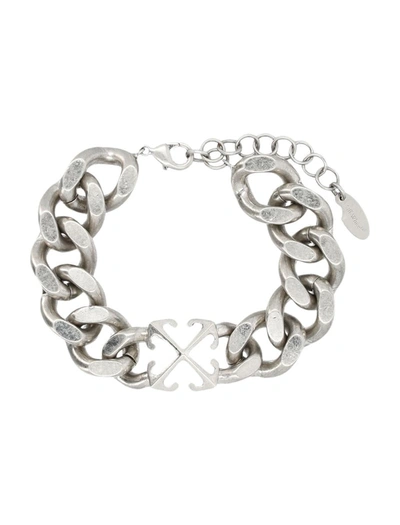 Off-white Arrows-motif Chain Bracelet In Silver