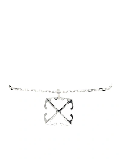 Shop Off-white Arrow Pendant Necklace In Silver