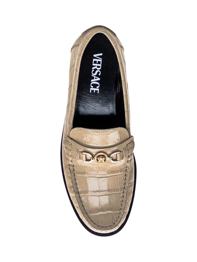 Shop Versace Medusa Moccasin '95 In Beige