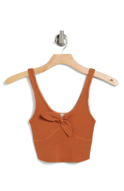 Shop Vici Collection Cindi Front Knot Tank Top In Rust