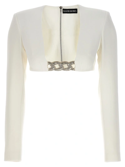David Koma Crystal-embellished Crop Top