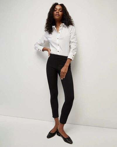 Veronica Beard Zip Back Scuba Pant In Black
