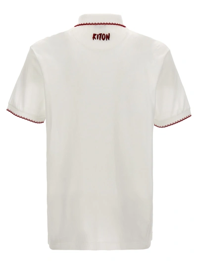 Shop Kiton Half Zip  Shirt Polo White