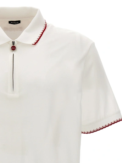 Shop Kiton Half Zip  Shirt Polo White