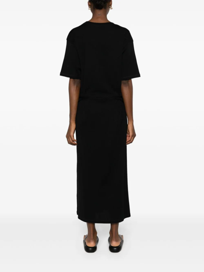 Shop Lemaire Ribbed-knit Belted T-shirt Dress