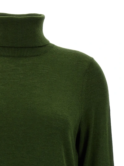 Shop Michael Michael Kors Logo Buttons Turtleneck Sweater Sweater, Cardigans Green