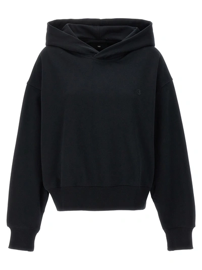 Shop Y-3 Logo Print Hoodie Sweatshirt Black