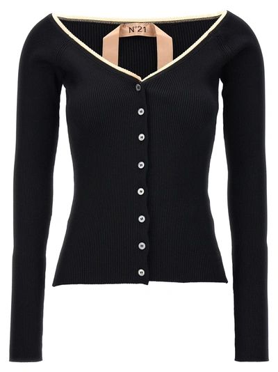 Shop N°21 Ribbed Cardigan Sweater, Cardigans Black
