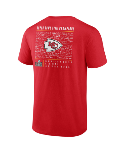 Shop Fanatics Men's  Red Kansas City Chiefs Super Bowl Lviii Champions Autograph Signing T-shirt