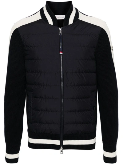 Shop Moncler Quiled-panel Cotton Jacket In Navy