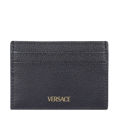 Shop Versace Wallets In Black- Gold