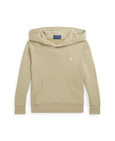 Shop Polo Ralph Lauren Toddler And Little Boys Logo Spa Terry Hoodie In Classic Khaki