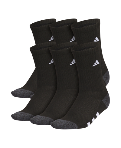Shop Adidas Originals Boys Youth Athletic Cushioned Crew Socks, Pack Of 6 In Black