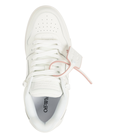 Pre-owned Off-white Sneaker Damen Out Of Office Owia259c99lea0110130 White - Pink Leder In Weiss