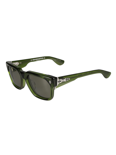 Shop Chrome Hearts Wayfarer Classic Sunglasses In Dark Green