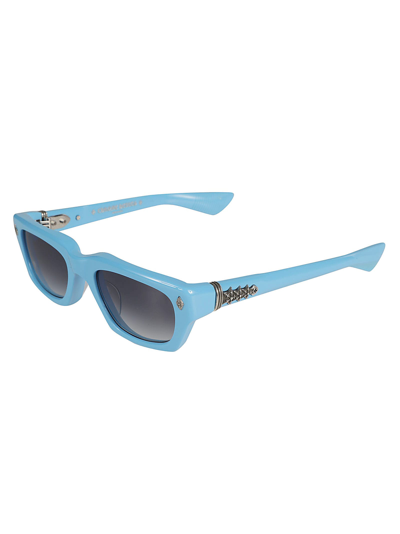 Shop Chrome Hearts Rectangle Classic Sunglasses In Blue
