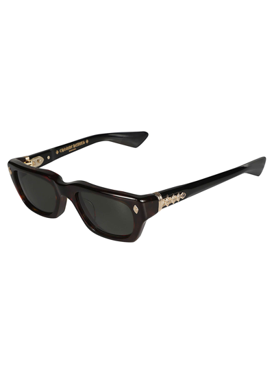 Shop Chrome Hearts Rectangle Classic Sunglasses In Dark
