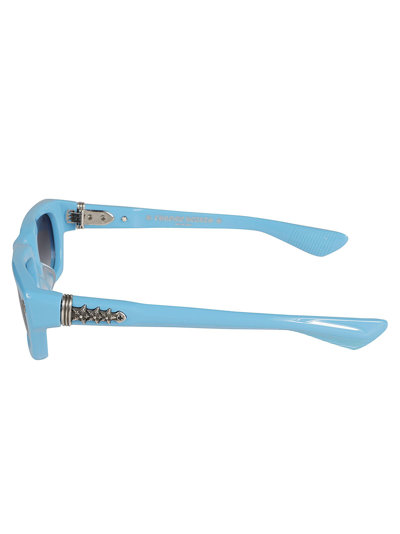 Shop Chrome Hearts Rectangle Classic Sunglasses In Blue