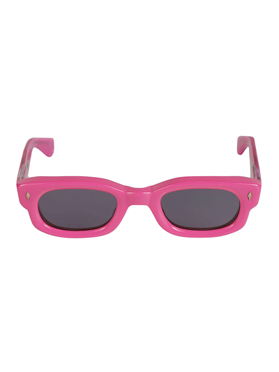 Shop Jacques Marie Mage Rectangle Thick Sunglasses In Azalea