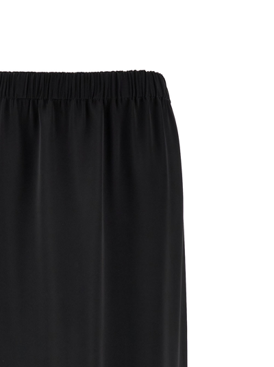 Shop Fabiana Filippi Long Black Skirt With Elastic Waistband And Split In Fabric Woman