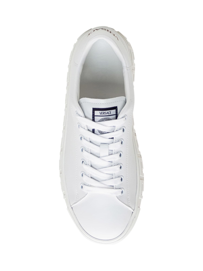 Shop Versace Greca Sneaker In Bianco